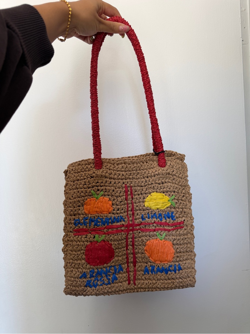 Damson Madder Raffia Tote